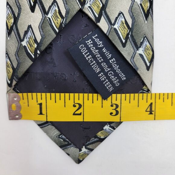 Jerry Garcia VTG Lady w/Elaborate Headress & Gekko Coll 15 100% Silk Tie 65.5x4 - Picture 5 of 5